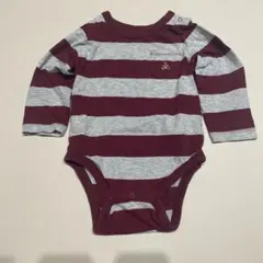 Baby Gap 赤とグレー ストライプロンパース 12-18ヶ月