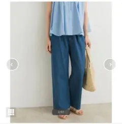 アーバンリサーチドアーズ　 2タックギャザーデニムパンツ　Sサイズのサムネイル
