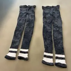 ダークグレー ストライプレギンス2足セット