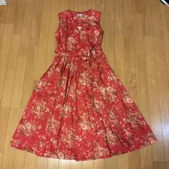 laura ashley フラワープリント ノースリーブワンピース