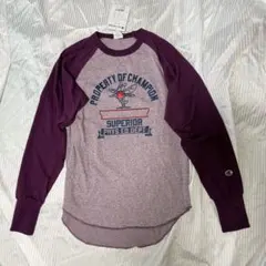 Champion ラグランTシャツ パープル 長袖　サイズM