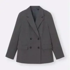 【GU】ダブルブレストチェックジャケット