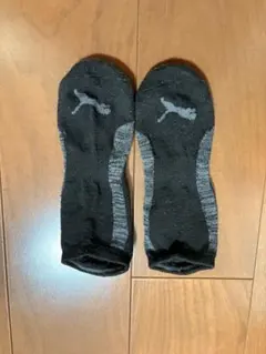 PUMA ブラック/グレー ショートソックス25cm〜30cm