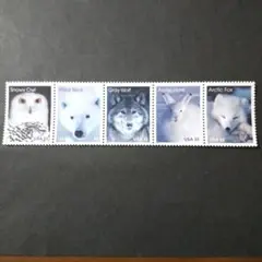 アメリカ切手 未使用5連刷