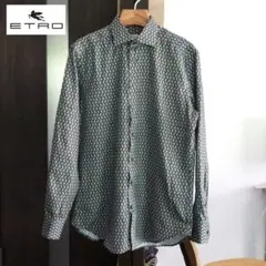 ETRO エトロ たぬき 総柄 コットンL/Sシャツ イタリア製 サイズ41のサムネイル