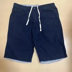 ネイビー ショートパンツ ゴムウエスト