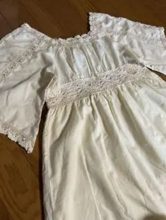 70s ヨーロッパ古着 英国 アンティーク vintage ブルーワンピドレス 