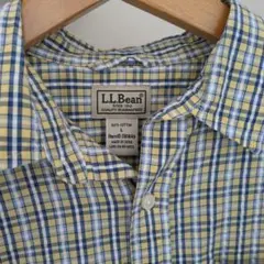 L.L.Bean 半袖シャツ チェック柄 メンズ Lシアサッカーのサムネイル