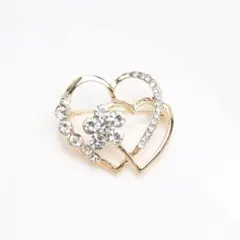 フォーマル ハート コサージュ パール ラインストーン 入学式 ブローチ