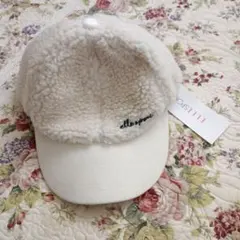 （新品未使用)elle sport フリースキャップ ホワイト
