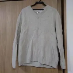 UNIQLO U ベージュ Vネックニット L