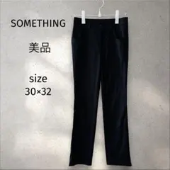 サムシング＊ ブラックパンツ 【30×32 】ストレート 日本製 カジュアルのサムネイル