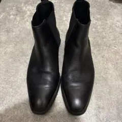 美品 ZARA 黒 レザー サイドゴアブーツ メンズ
