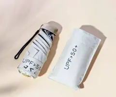 超コンパクト180ｇ折りたたみ傘　雨＆日　シックなスモーキーホワイトのサムネイル