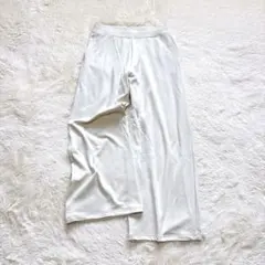 ユニクロ ウォームフリースストレートパンツ ナチュラル 裏起毛 イージー 楽ちん