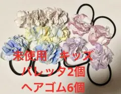 未使用 キッズ ヘアアクセサリ バレッタ 2個 ヘアゴム6個 セット