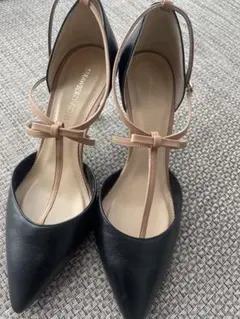 strawberry fields 黒 リボン　ハイヒール 23cm