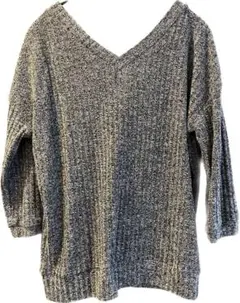 七分丈　リボン付き　ニット　セーター　トップス　秋　冬　春