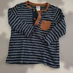 H&M ネイビー ストライプ カットソー