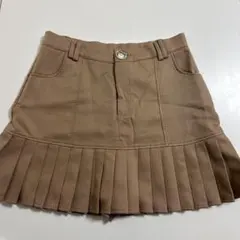 SHEIN ベージュ プリーツミニスカート 前面ポケット付き