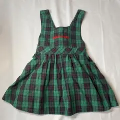 MIKI HOUSE ミキハウス 緑 チェック ジャンパースカート 80cm