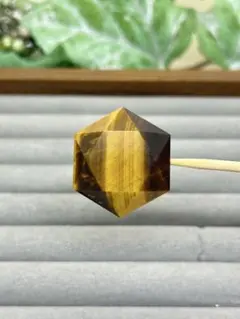 天然石タイガーアイパーツ　六芒星　No.2342