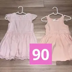 ベビーワンピース まとめ売り　女の子　90 ピンク　ベビーギャップのサムネイル