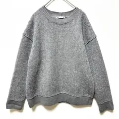 ZARA ニット カットソー メンズ ウール混 長袖 クルーネック リブ 厚手