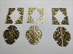 ★☆（18枚）【唐草真鍮金具】四隅用、扉、 仏具、神輿、山車、飾り真鍮金具