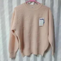 Lサイズ Pオレンジ 長袖ニットセーター アンゴラ