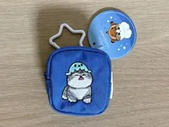 mofusand カラビナつき刺繍スクエアミニポーチ スクエアミニポーチ