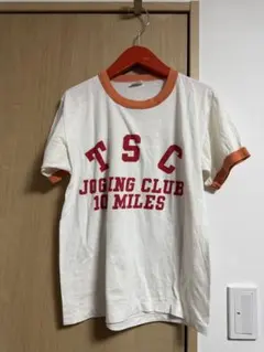 70s Champion バータグ リンガーTシャツ 染み込み 3段プリント