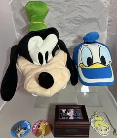 まとめ　Disney ファンキャップ　オルゴール　缶バッジ　帽子　鏡　６点