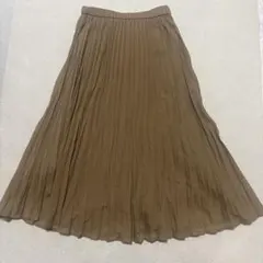 PART2 プリーツ ロングスカート M ブラウン ウエストゴム フレアスカートのサムネイル