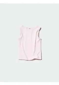 2枚セット！UNIQLO　ボートネックノースリーブT ピンク・黒