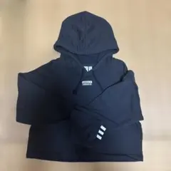 adidas ブラック フード付きパーカー M