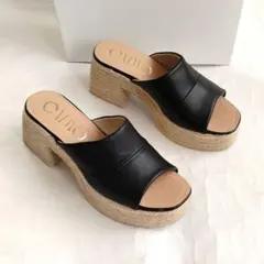 gaimo ガイモ　スペイン　プレーンジュート厚底サンダル　38　本革