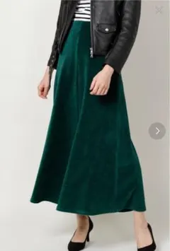 フリークスストア カットコーデュロイスカート グリーン