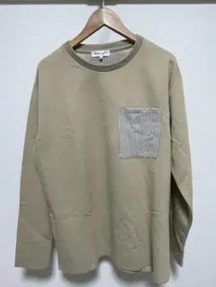 THE SHOP TK ベージュ XL ポケット付き長袖カットソー