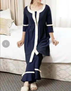 マタニティ授乳服 サテンパイピングナイティ 前開きパジャマ　スイートマミー