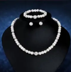 結婚式　二次会　卒園式　アクセサリー　ピアス　ネックレス　3点セット