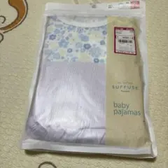 ベビー 長袖パジャマ 90 パープル お花