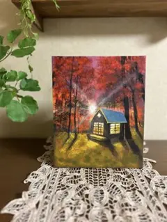 風景画　秋の木漏れ日