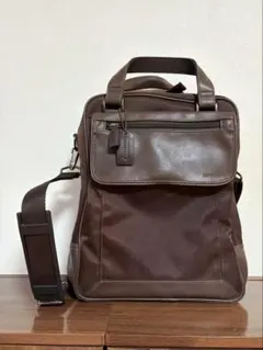 【未使用品】コムサイズム 2way ショルダーバッグ ブラウン 多収納