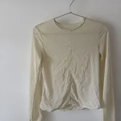 ユニクロ マメクロゴウチシアークルーネック ホワイト 長袖 カットソー