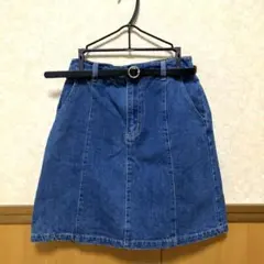 Honeys デニム台形スカート　ミニ　ベルト付き