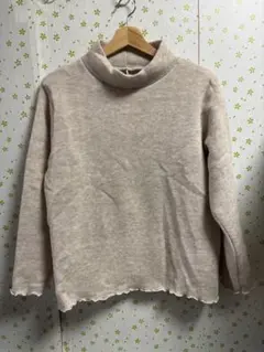 3Lサイズ ペールオレンジ タートルネック トップス