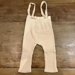リブ編みサロペット　80サイズ　クリーム