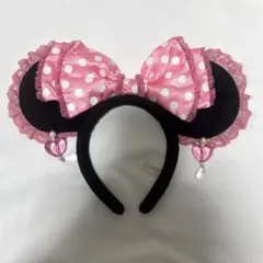 ディズニー ミニー ピンク ドット イヤリング リボン ハートカチューシャ