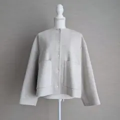 ADORE ウールフォギーツイルジャケット アドーア ノーカラージャケット